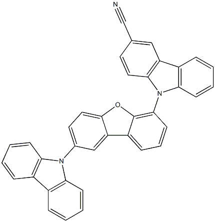 9H-Carbazole-3-carbonitrile, 9-[8-(9H-carbazol-9-yl)-4-dibenzofuranyl]-结构式