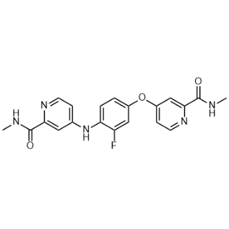 4-(3-氟-4-((2-(甲基氨基甲酰基)吡啶-4-基)氨基)苯氧基)-N-甲基吡啶酰胺结构式