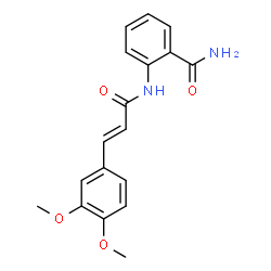 (E)-2-(3-(3,4-dimethoxyphenyl)acrylamido)benzamide structure