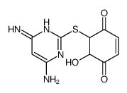 5-(4,6-diaminopyrimidin-2-yl)sulfanyl-6-hydroxycyclohex-2-ene-1,4-dione结构式