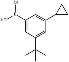 3-(Cyclopropyl)-5-(tert-butyl)phenylboronic acid结构式