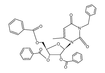 2',3',5'-tri-O-benzoyl-3-benzyl-6-methyluridine Structure