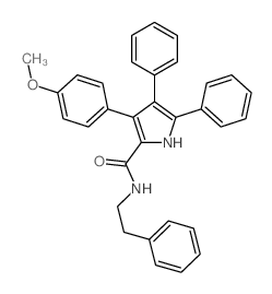 1H-Pyrrole-2-carboxamide,3-(4-methoxyphenyl)-4,5-diphenyl-N-(2-phenylethyl)-结构式