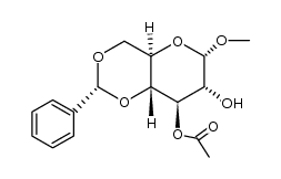 methyl 3-O-acetyl-4,6-O-benzylidene-α-D-glucopyranoside结构式
