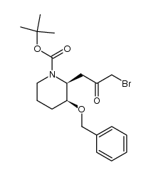 tert-butyl (2S,3S)-3-(benzyloxy)-2-(3-bromo-2-oxopropyl)piperidine-1-carboxylate结构式