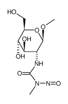 Methyl 2-deoxy-2-(3-methyl-3-nitrosoureido)-β-D-glucopyranoside结构式