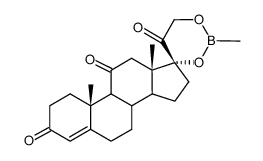 17,21-[(Methylboranediyl)bisoxy]pregn-4-ene-3,11,20-trione结构式