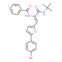 (Z)-N-(1-(5-(4-bromophenyl)furan-2-yl)-3-(tert-butylamino)-3-oxoprop-1-en-2-yl)benzamide结构式