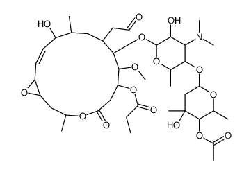 [(14E)-9-[5-(5-acetyloxy-4-hydroxy-4,6-dimethyloxan-2-yl)oxy-4-(dimethylamino)-3-hydroxy-6-methyloxan-2-yl]oxy-13-hydroxy-8-methoxy-3,12-dimethyl-5-oxo-10-(2-oxoethyl)-4,17-dioxabicyclo[14.1.0]heptadec-14-en-7-yl] propanoate结构式
