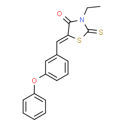 3-ethyl-5-[(3-phenoxyphenyl)methylidene]-2-sulfanylidene-1,3-thiazolidin-4-one结构式