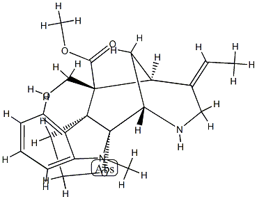 2α,5-Epoxy-1,2-dihydro-16-(hydroxymethyl)-1-methyl-4,5-secoakuammilan-17-oic acid methyl ester结构式