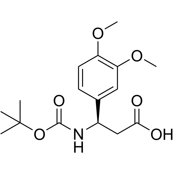 (R)-3-((TERT-BUTOXYCARBONYL)AMINO)-3-(3,4-DIMETHOXYPHENYL)PROPANOIC ACID结构式