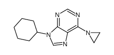 6-(aziridin-1-yl)-9-cyclohexylpurine结构式