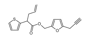 2-Thiophen-2-yl-pent-4-enoic acid 5-prop-2-ynyl-furan-2-ylmethyl ester Structure