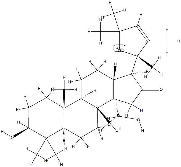 (20S)-20,24-Epoxy-3β,30-dihydroxy-22,24-dimethyl-26,27-dinor-5α-dammar-22-en-16-one structure