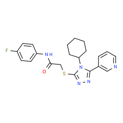 2-{[4-cyclohexyl-5-(pyridin-3-yl)-4H-1,2,4-triazol-3-yl]sulfanyl}-N-(4-fluorophenyl)acetamide structure