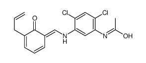 N-[2,4-dichloro-5-[(6-oxo-5-prop-2-enylcyclohexa-2,4-dien-1-ylidene)methylamino]phenyl]acetamide Structure