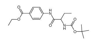 Ethyl tert.butyloxycarbonyl-DL-α-aminobutyryl-p-aminobenzoat结构式