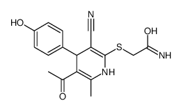 2-[[5-acetyl-3-cyano-4-(4-hydroxyphenyl)-6-methyl-1,4-dihydropyridin-2-yl]sulfanyl]acetamide Structure