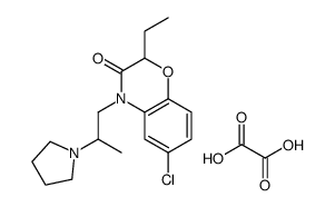 6-chloro-2-ethyl-4-(2-pyrrolidin-1-ium-1-ylpropyl)-1,4-benzoxazin-3-one,2-hydroxy-2-oxoacetate结构式