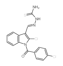 [[2-chloro-1-(4-chlorobenzoyl)indol-3-yl]methylideneamino]thiourea structure