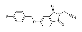[5-(4-fluoro-benzyloxy)-1,3-dioxo-1,3-dihydro-isoindol-2-yl]-acetonitrile结构式