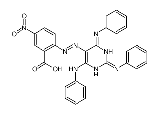 5-nitro-2-[(2,4,6-trianilinopyrimidin-5-yl)diazenyl]benzoic acid结构式