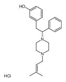 R(-)-1-(3-Methyl-2-butenyl)-4-<2-(3-hydroxyphenyl)-1-phenylethyl>piperazine dihydrochloride结构式