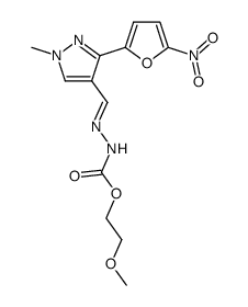 1-methyl-3-(5-nitro-2-furyl)pyrazole-4-carboxaldehyde-(2-methoxyethoxy)carbonylhydrazone Structure