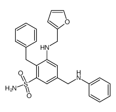 2-Benzyl-3-[(furan-2-ylmethyl)-amino]-5-phenylaminomethyl-benzenesulfonamide Structure