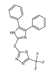 2-(4,5-diphenyl-1H-imidazol-2-ylsulfanyl)-5-trifluoromethyl-[1,3,4]thiadiazole结构式