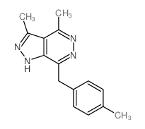 5,7-dimethyl-2-[(4-methylphenyl)methyl]-3,4,8,9-tetrazabicyclo[4.3.0]nona-2,4,6,9-tetraene结构式