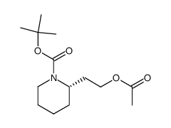 (S)-2-(2-acetoxy-ethyl)-piperidine-1-carboxylic acid tert-butyl ester Structure