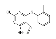 2-chloro-6-(2-methylphenyl)sulfanyl-7H-purine结构式