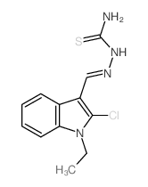 Hydrazinecarbothioamide,2-[(2-chloro-1-ethyl-1H-indol-3-yl)methylene]- structure