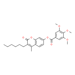 (3-hexyl-4-methyl-2-oxochromen-7-yl) 3,4,5-trimethoxybenzoate Structure