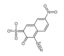 2-Hydroxy-6-nitro-3-sulfonato-1-naphthalenediazonium Structure