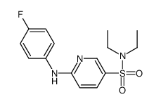 N,N-diethyl-6-(4-fluoroanilino)pyridine-3-sulfonamide结构式