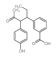 Benzoic acid,3-[1-ethyl-2-(4-hydroxyphenyl)-3-oxobutyl]- Structure