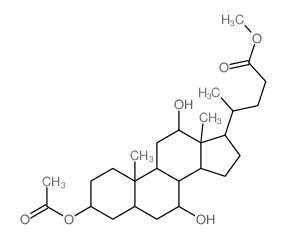 Cholan-24-oic acid,3-(acetyloxy)-7,12-dihydroxy-, methyl ester, (3a,5b,7a,12a)- (9CI) Structure