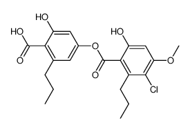 4-((3-chloro-6-hydroxy-4-methoxy-2-propylbenzoyl)oxy)-2-hydroxy-6-propylbenzoic acid结构式