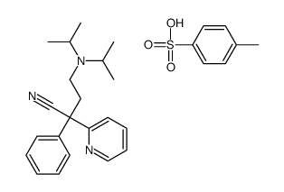 2-Pyridineacetonitrile, alpha-(2-(bis(1-methylethyl)amino)ethyl)-alpha-phenyl-, 4-methylbenzenesulfonate结构式