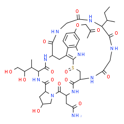 α-Amanitin, 4-[2-mercapto-6-(2-oxopropoxy)-L-tryptophan]-结构式