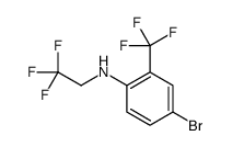 4-bromo-N-(2,2,2-trifluoroethyl)-2-(trifluoromethyl)aniline结构式