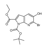 2-Ethyl 1-(2-methyl-2-propanyl) 6-bromo-5-hydroxy-1H-pyrrolo[2,3- b]pyridine-1,2-dicarboxylate结构式
