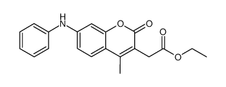 ethyl-7-anilino-4-methylcoumarin-3-acetate结构式