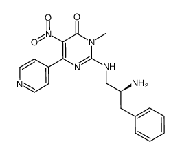 2-(2-(S)-amino-3-phenyl-propylamino)-3-methyl-5-nitro-6-pyridin-4-yl-3H-pyrimidin-4-one结构式