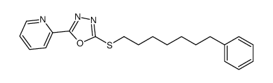 2-(7-phenylheptylsulfanyl)-5-pyridin-2-yl-1,3,4-oxadiazole结构式