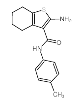 2-Amino-N-(4-methylphenyl)-4,5,6,7-tetrahydro-1-benzothiophene-3-carboxamide结构式