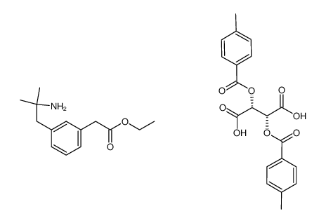 ethyl 2-[3-(2-amino-2-methylpropyl)phenyl]acetate hydrogen (2R,3R)-2,3-bis[(4-methylbenzoyl)oxy]succinate结构式